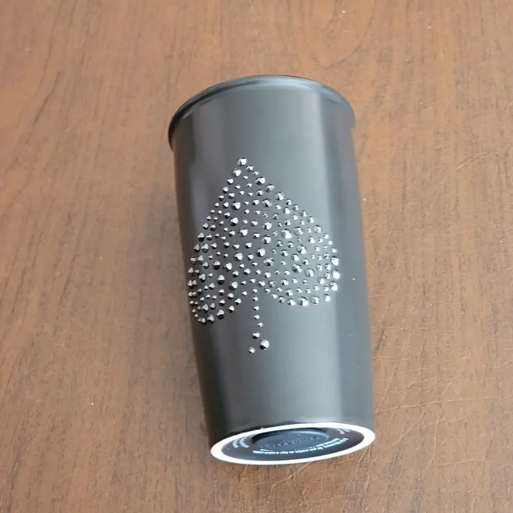 Starbucks 2015 Las Vegas Spade Swarovski Crystal Black Ceramic Travel Tumbler